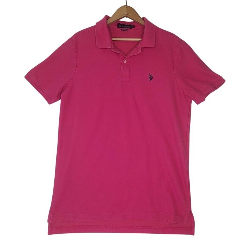 U.S. Polo Assn. Mens Pink Performance Pique Polo Shirt Size M